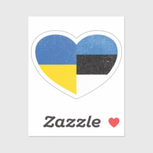 Sticker Ukraine Estonie Estonie Estonienne Drapeau d'amour