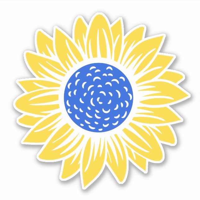 Sticker Ukraine Sunflower Solidarité ukrainienne pour la p (Devant)