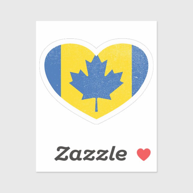 Sticker Ukraine Ukraine Canada Drapeau canadien d'amour du (Feuille)