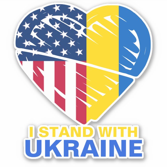 Sticker Ukraine USA Drapeau américain Voiture de soutien c (Devant)
