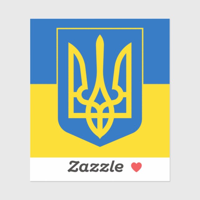 Sticker Ukrainian Coat of Arms. Trident. Truzyb.  (Feuille)