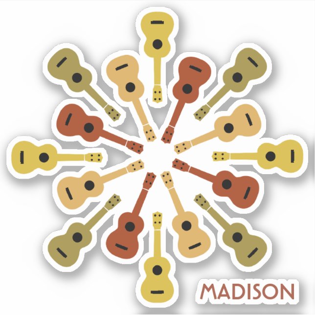 Sticker UKULELE nom personnalisé (Devant)