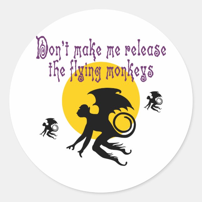 Sticker/Umschlag Aufkleber, die Affen fliegen Runder Aufkleber (Vorderseite)