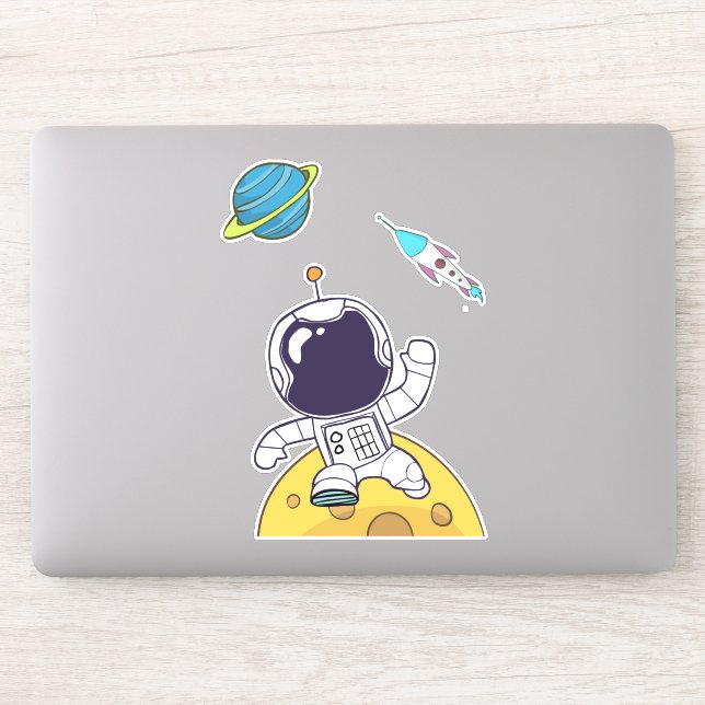 Sticker Un astronaute spatial flotte dans l'espace (Ordinateur)