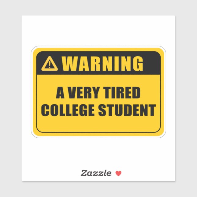 Sticker Un collant étudiant très fatigué (Feuille)