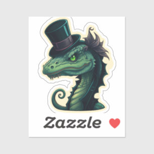 Sticker Un dragon sinistre en chapeau