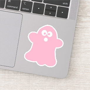 Sticker Un fantôme d'Halloween rose