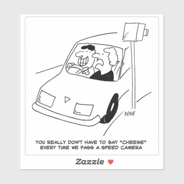 Sticker Un Homme Conduit Une Caméra Dessin De Vitesse Pass (Feuille)