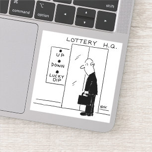 Sticker Un homme dans un ascenseur. Boutons de levage amus