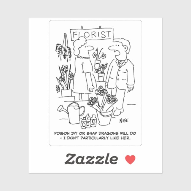 Sticker Un homme dans un dessin de fleuristes. (Feuille)