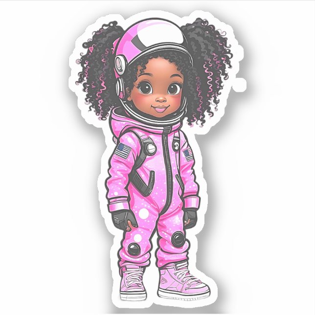 Sticker Un membre de l'équipe d'astronautes - Rose (Devant)
