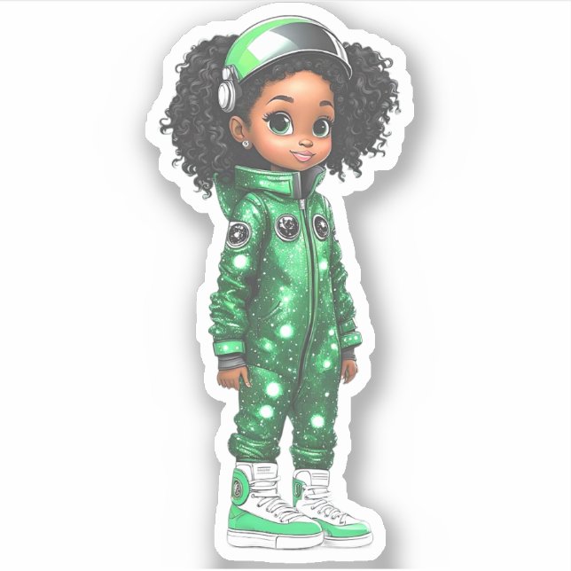 Sticker Un membre de l'équipe d'astronautes - Vert (Devant)