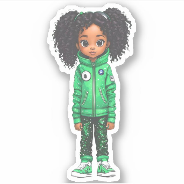 Sticker Un membre de l'équipe d'astronautes - Vert (Devant)