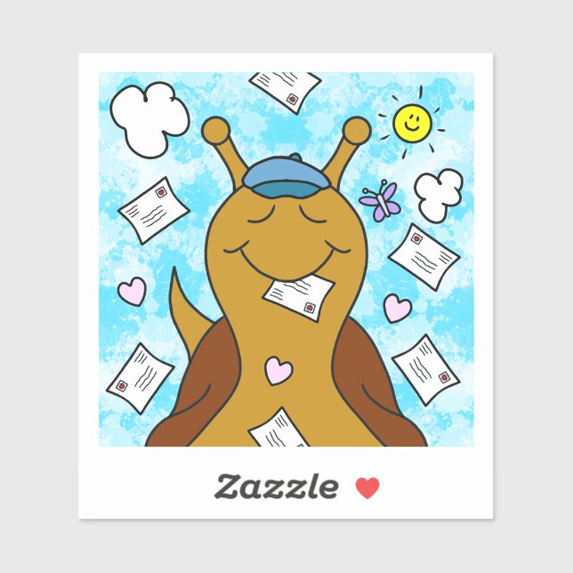 Sticker Un mignon escargot, tu as du Vinyl Mail (Feuille)