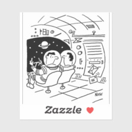 Sticker Un vaisseau spatial dans l'espace extra-atmosphéri