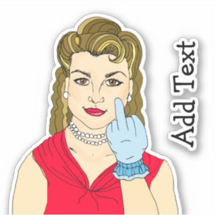 Sticker Une dame rétro à la chatte