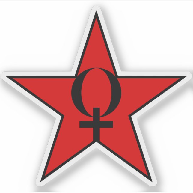 Sticker Une Étoile Rouge De L'Anarchie Féministe v3 (Devant)