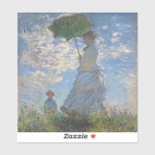 Sticker Une femme avec un parasol Paysage français