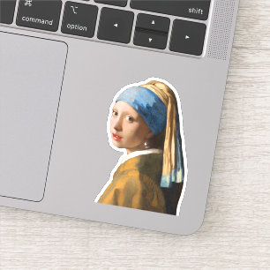 Sticker Une fille avec un portrait à perle