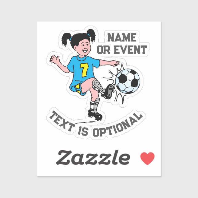 Sticker Une Fille Jouant Au Football (Feuille)