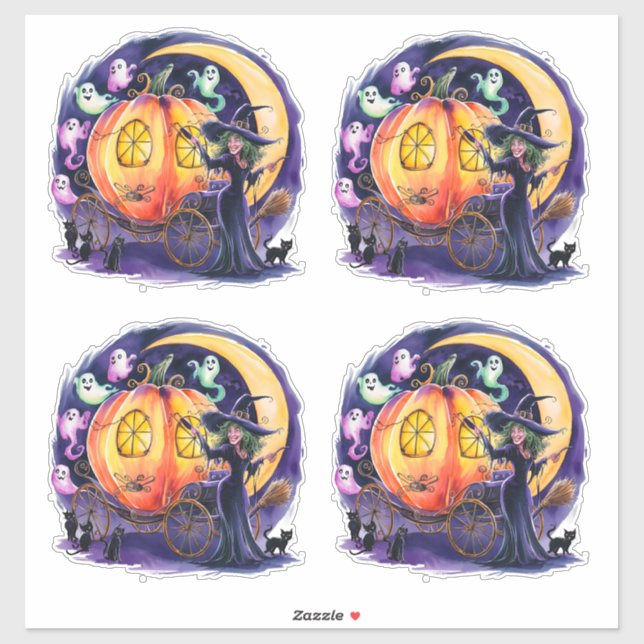 Sticker Une sorcière à minuit (Feuille)