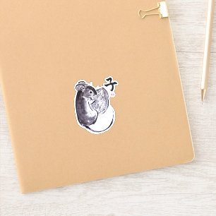 Sticker Une souris avec une peinture à l'encre sumie de n