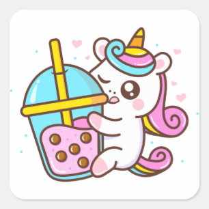 Sticker Unicorn Aimant Thé de bulle