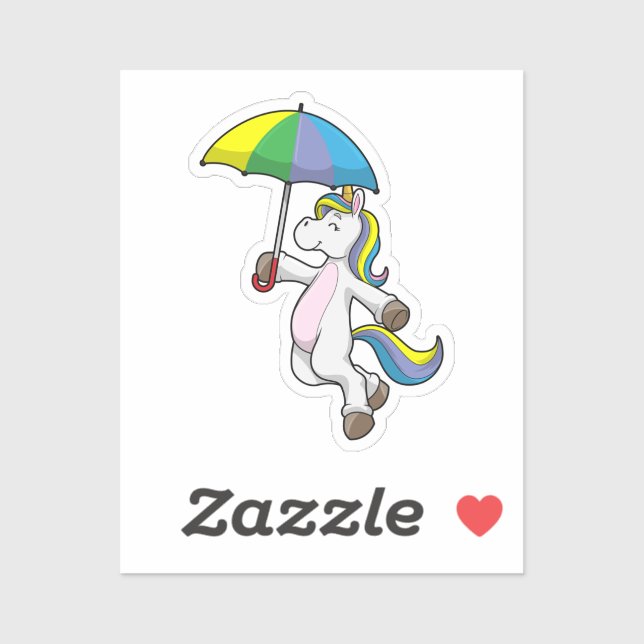 Sticker Unicorn avec Umbrella (Feuille)