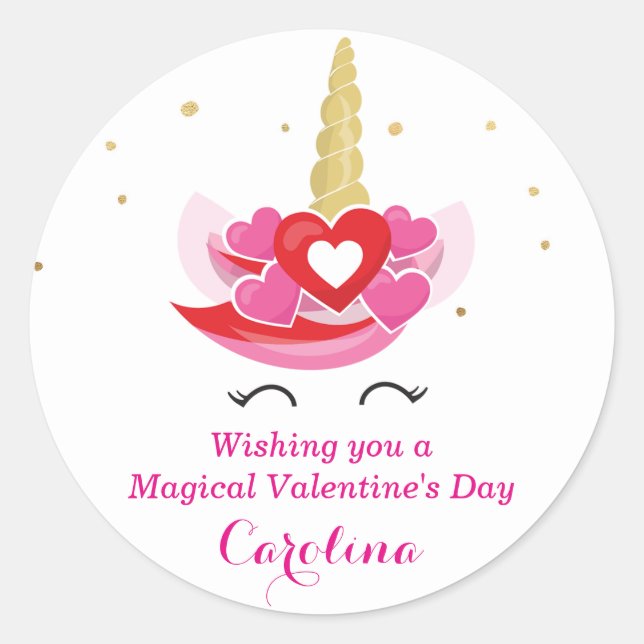 Sticker Unicorn de la Saint Valentin (Devant)