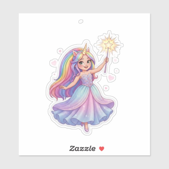 Sticker Unicorn Dream Princess (Feuille)