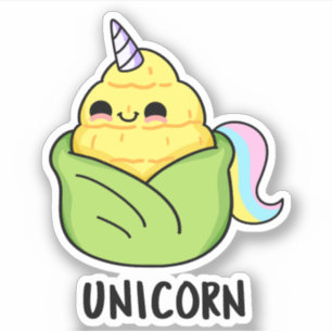 Sticker Unicorn Funny Baby Corn Pun