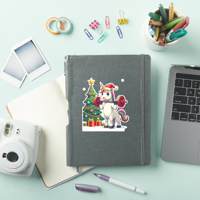 Sticker Unicorn Lifting Christmas Weightlifting Deadlift G (Couverture iPad)