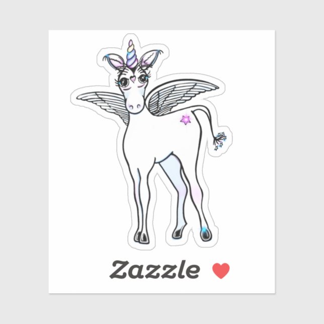 Sticker Unicorne à ailes magiques (Feuille)