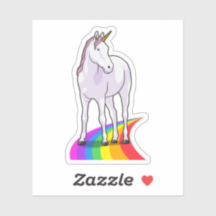 Sticker Unicorne avec arc-en-ciel