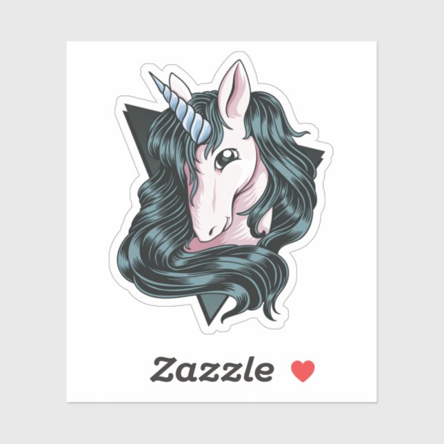 Sticker Unicorne en couleur (Feuille)