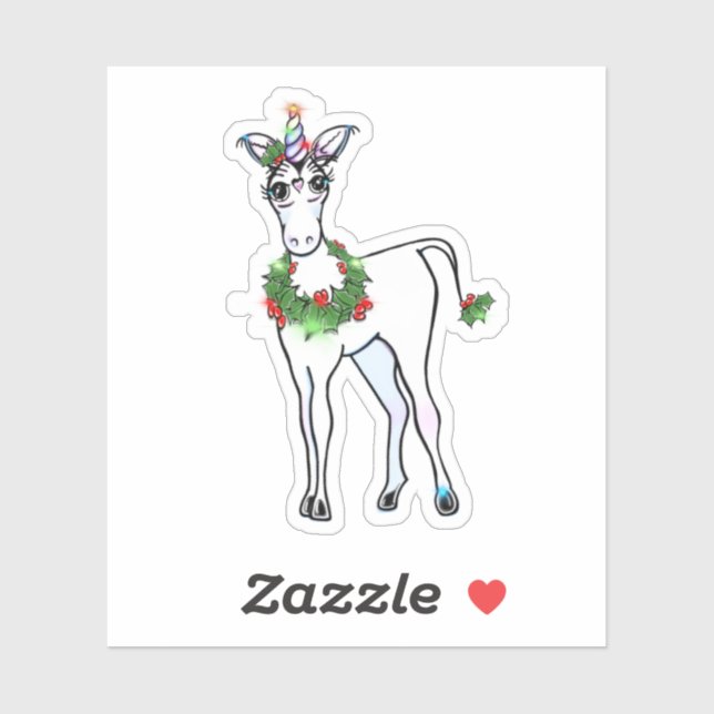 Sticker Unicorne | Magie de Noël (Feuille)