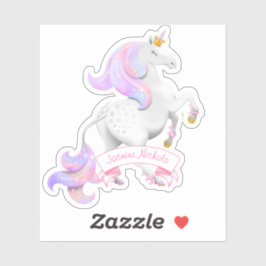 Sticker Unicorne rose Jolie Princesse Étincelle