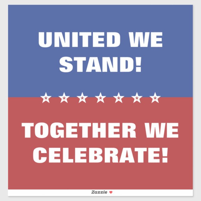 Sticker Unis nous sommes ensemble nous célébrons America F (Feuille)