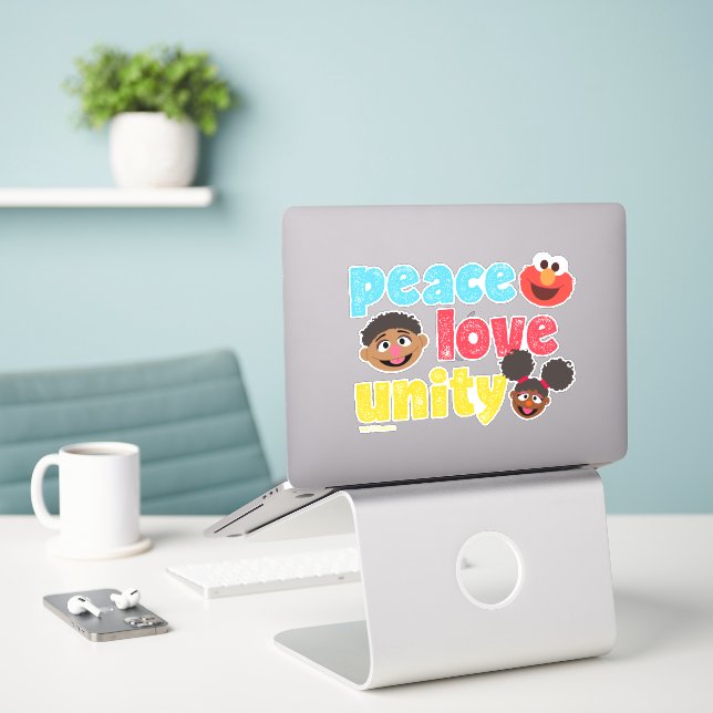 Sticker Unité de l'amour pour la paix (Ordinateur portable sur le bureau)