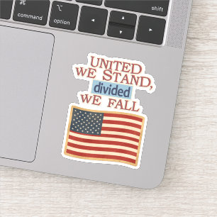 Sticker United We Stand American Flag