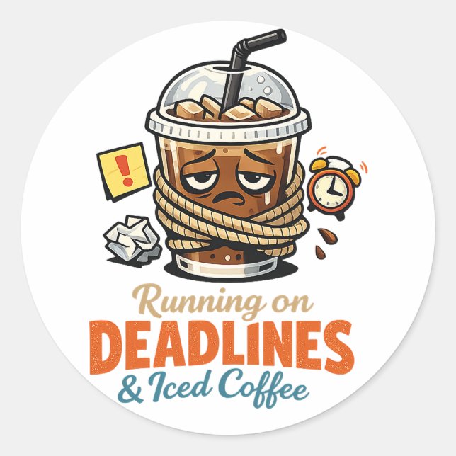 Sticker 'Unter Termindruck & Eiskaffee' (Vorderseite)