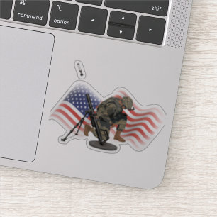 Sticker US Gunner avec mortier M224