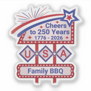 Sticker USA 250 personnalisé - Marquee Rétro Patriotique