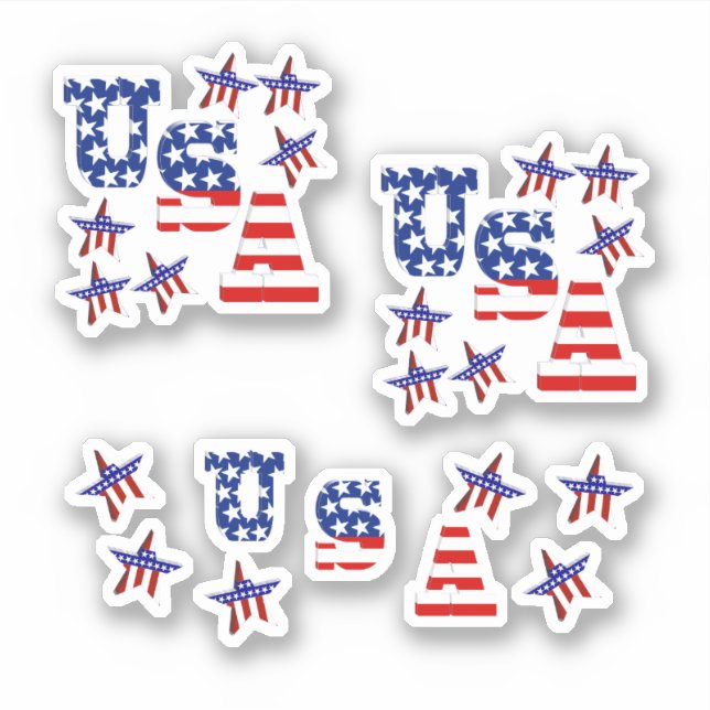 Sticker USA Stars and Stripes (Devant)
