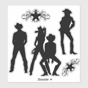 Sticker Utilisé pour être une danse de ligne Funky Cowboy