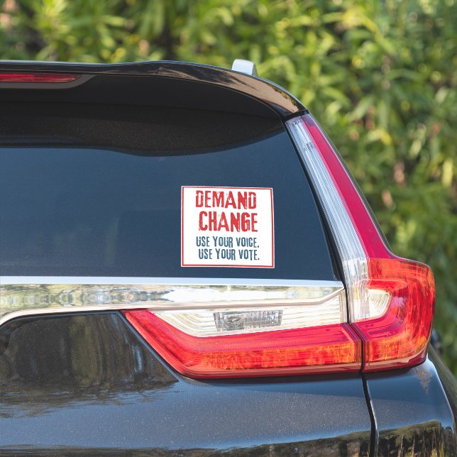 Sticker Utiliser votre voix et votre vote pour changer la  (Côté voiture)