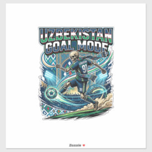 Sticker Uzbekistan Mode de but squelette attaquant Nations