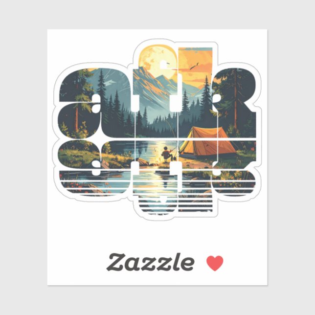 Sticker Vac de camping (Feuille)