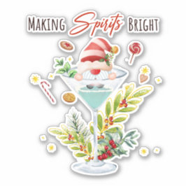 Sticker Vacances de Noël Cocktails Rendre les esprits bril