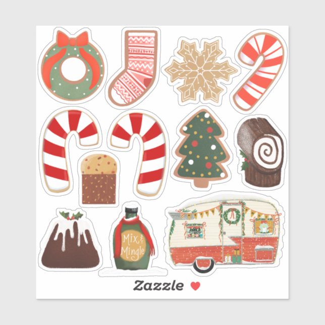 Sticker Vacances d'hiver Becky Nimoy Illustrations Noël (Feuille)